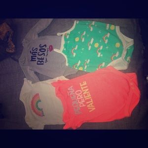 Cat and Jack spanish print baby onsies